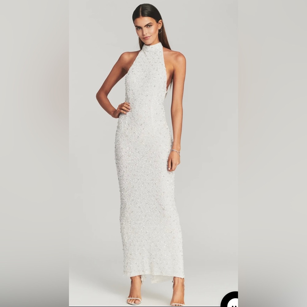 Olivia Sequin Dress - White. NEW never worn. Size sold out online
